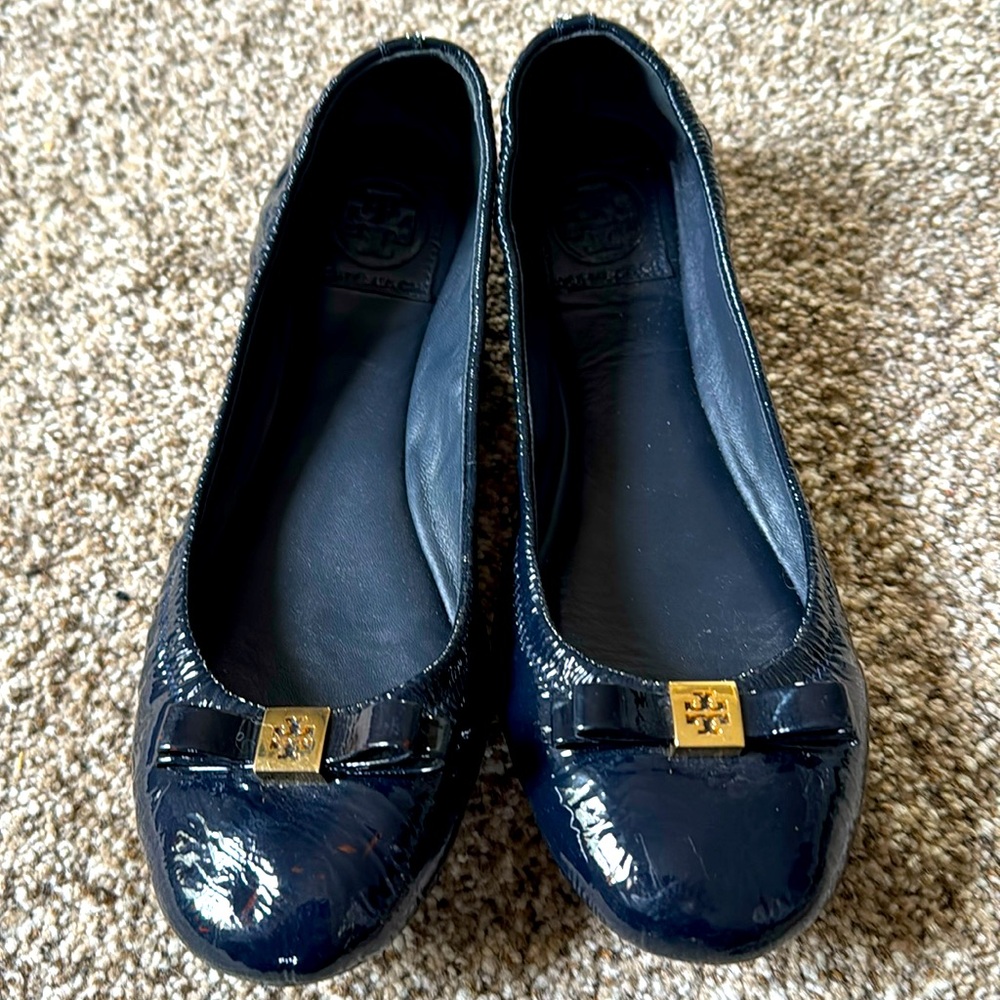 Tory Burch Edie Bow Patent Leather Flats